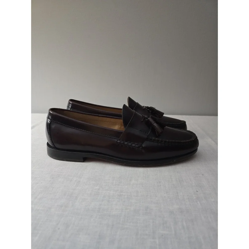 Brass Boot Walking Gloves Men's Burgundy Tassel Loafers Dress Shoes Size 9.5